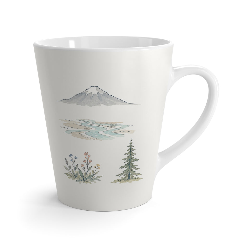 Lake Clark National Park Latte Mug | Pastel Watercolor Nature Coffee Cup | 12 oz Travel Souvenir Gift