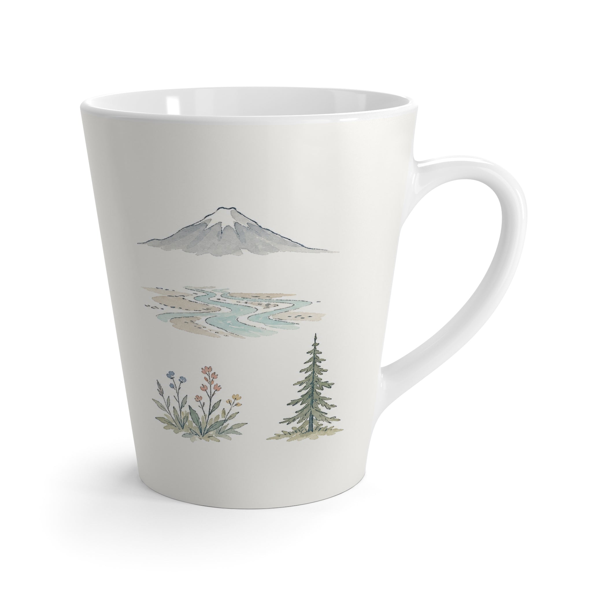 Lake Clark National Park Latte Mug | Pastel Watercolor Nature Coffee Cup | 12 oz Travel Souvenir Gift