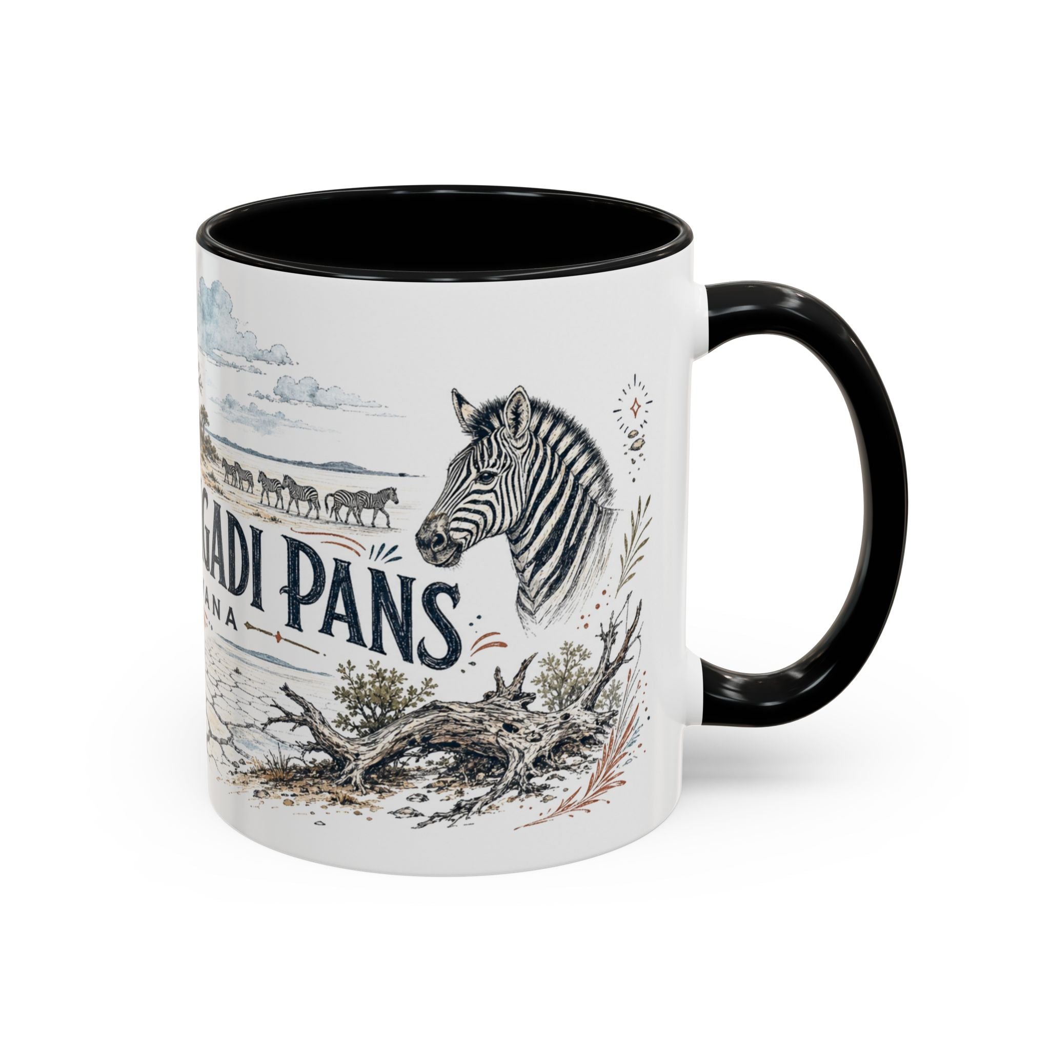Makgadikgadi Pans Mug, Botswana Travel Souvenir, Bucket List Gift, Accent Ceramic Coffee Mug 11oz 15oz