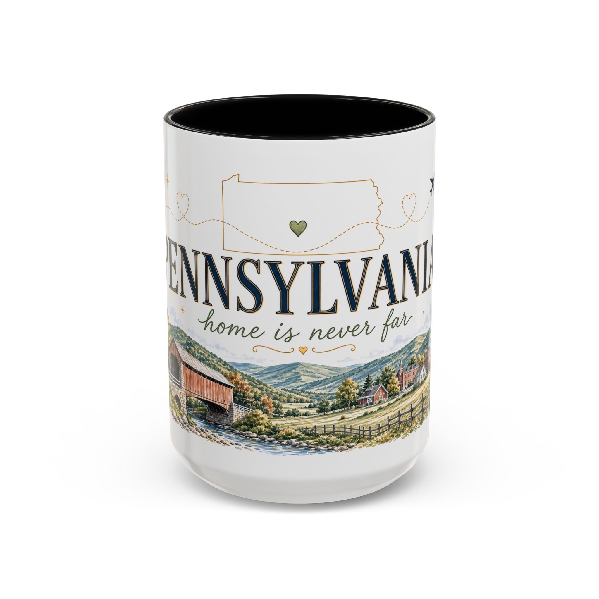 Pennsylvania Home State Mug | Moving Away Gift | Long Distance Friendship Coffee Cup | 11oz 15oz Accent Mug