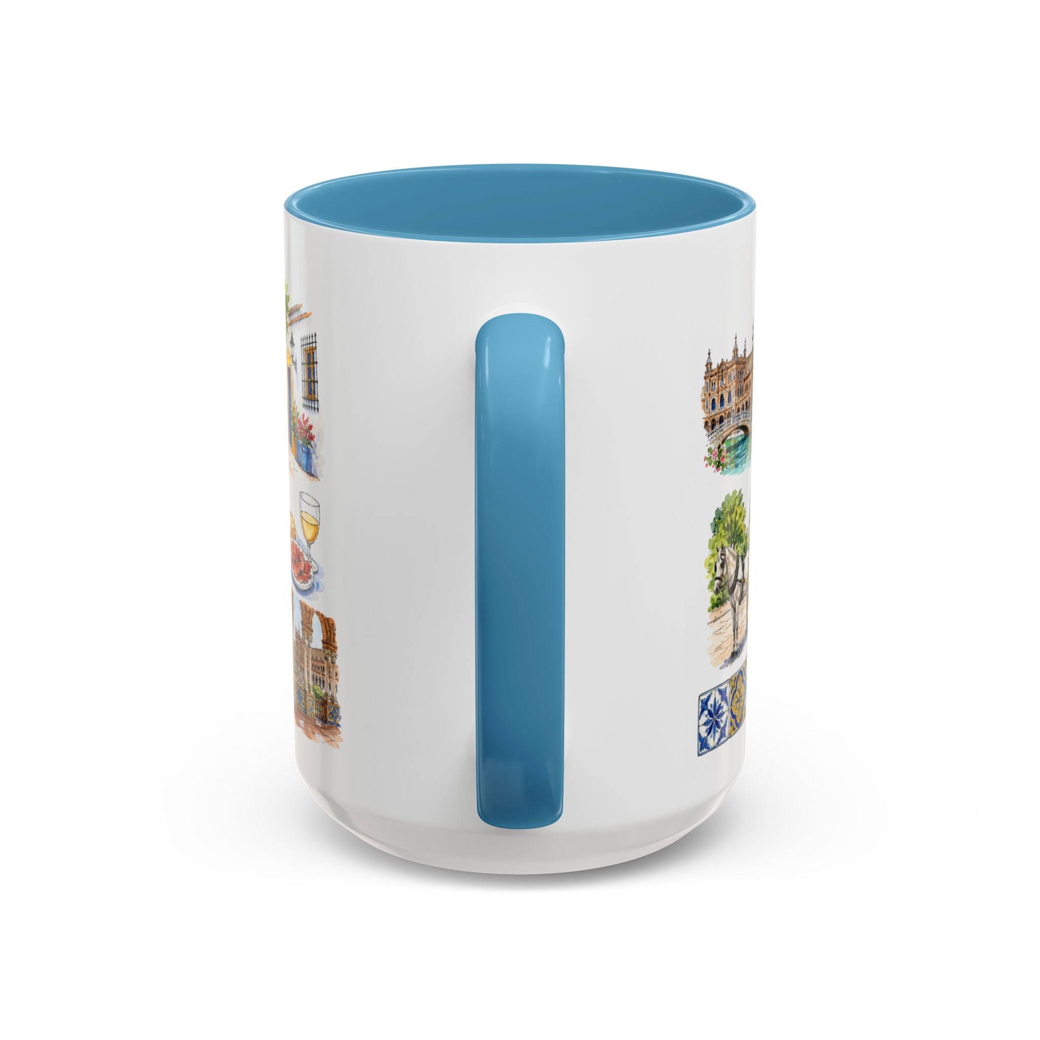 Seville Illustrated Travel Mug | City Souvenir Accent Coffee Mug | 11oz 15oz Ceramic Cup