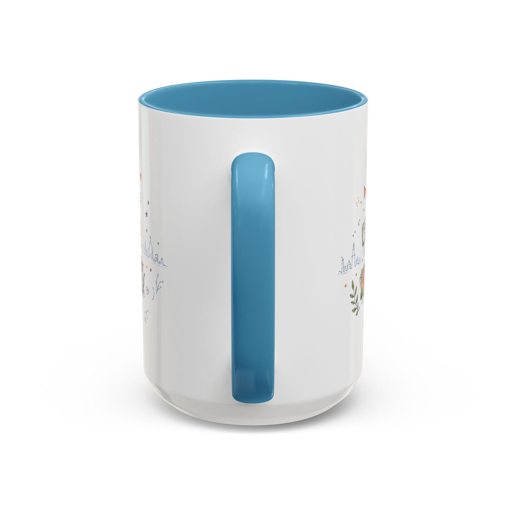 New Delhi Coffee Mug | India Souvenir Travel Gift | Accent Color Ceramic 11oz 15oz