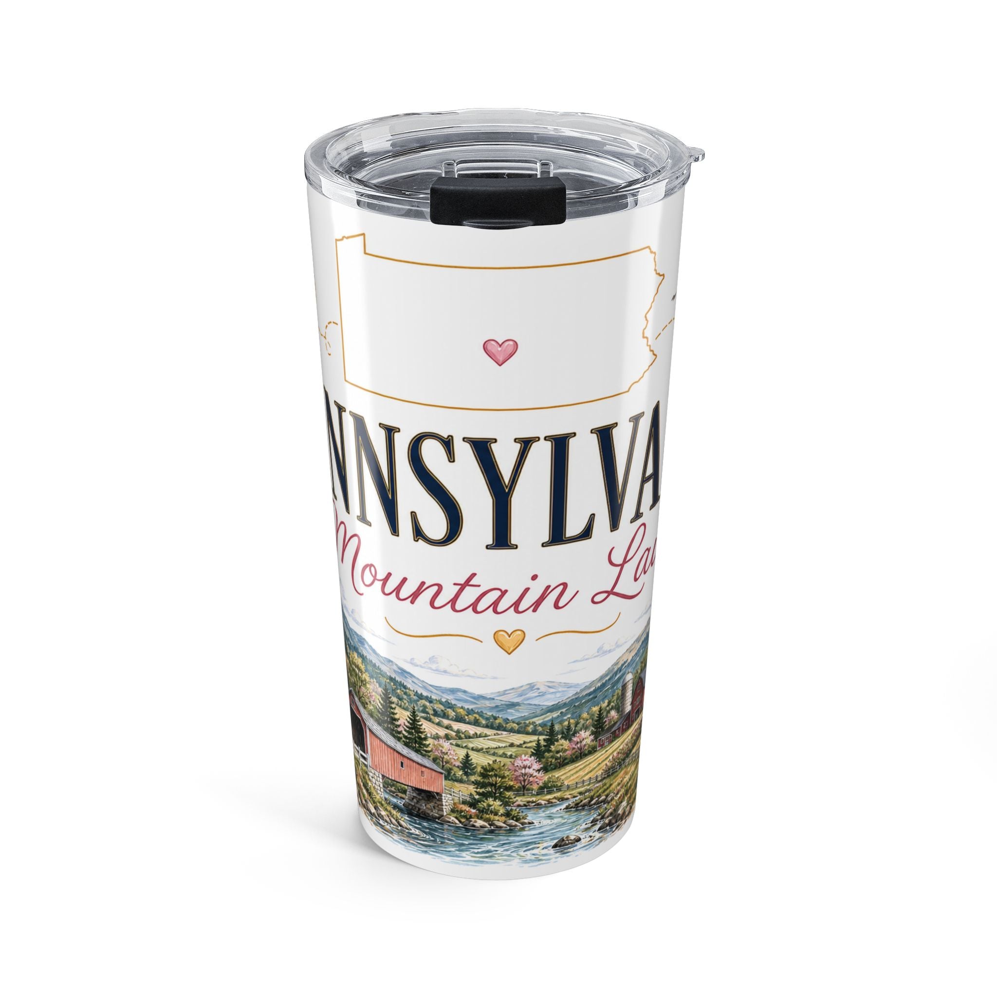 Pennsylvania State Flower 20oz Tumbler | Mountain Laurel Botanical State Flower Gift | Insulated Stainless Steel Travel Cup
