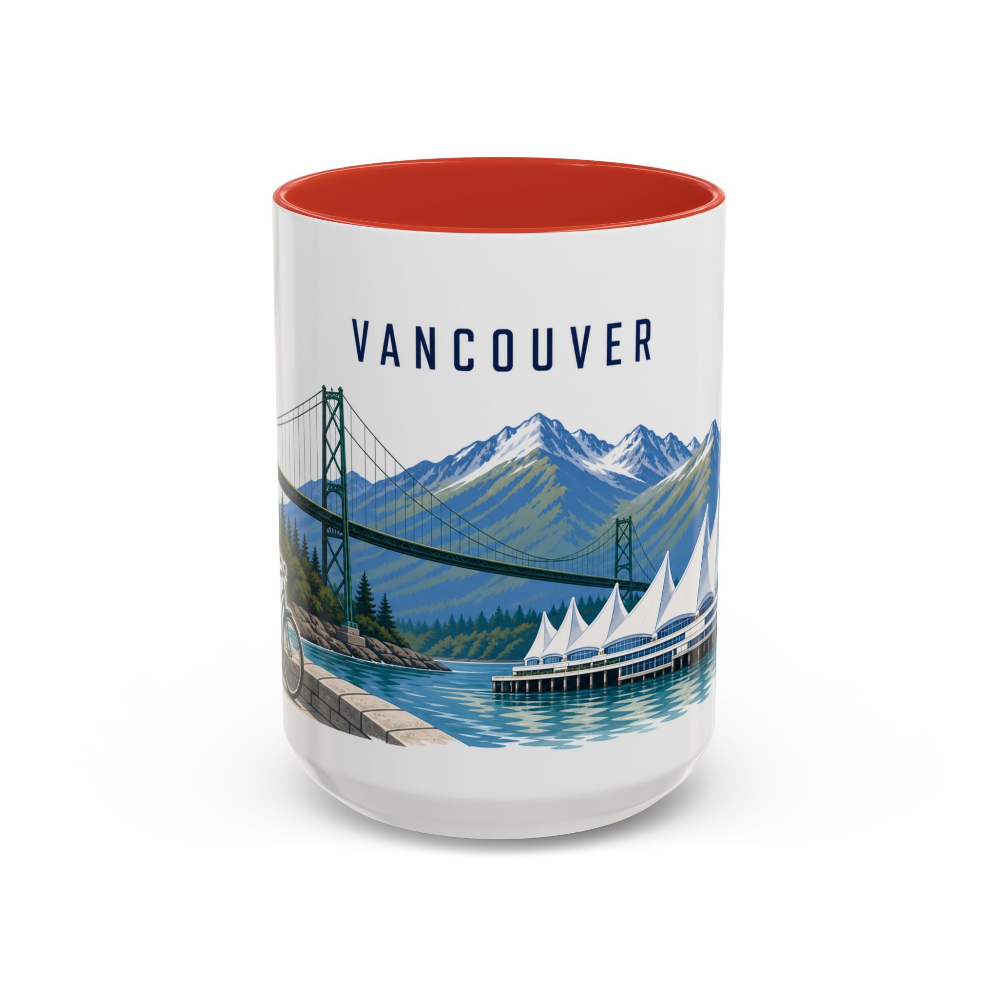 Vancouver Coffee Mug | Canada Travel Souvenir | Porcelain Decal City Gift | 11oz 15oz Accent Mug