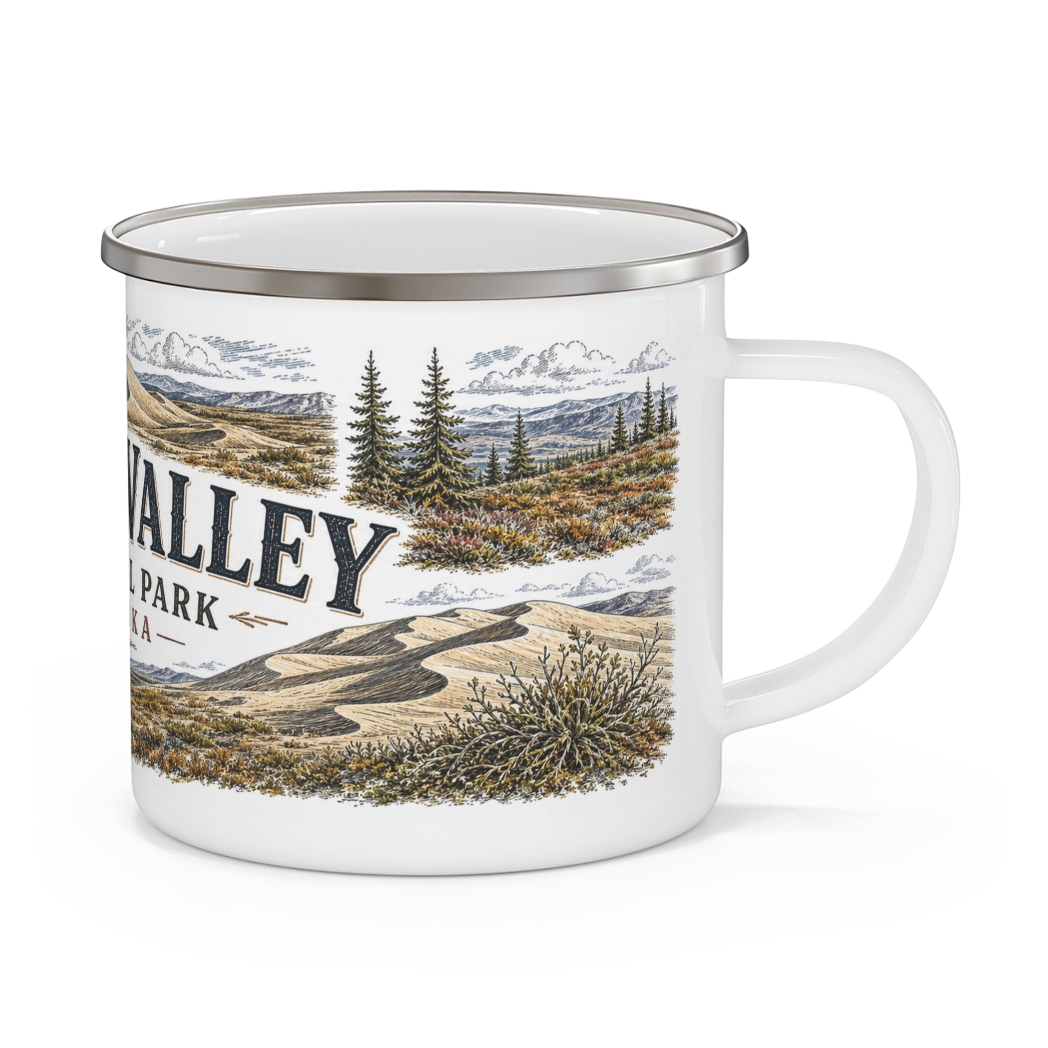 Kobuk Valley National Park Vintage Enamel Camping Mug | 12oz National Park Hiking Gift