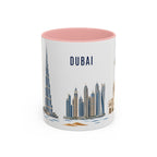 Dubai Coffee Mug | United Arab Emirates Travel Souvenir | Porcelain Decal City Gift | 11oz 15oz Accent Mug