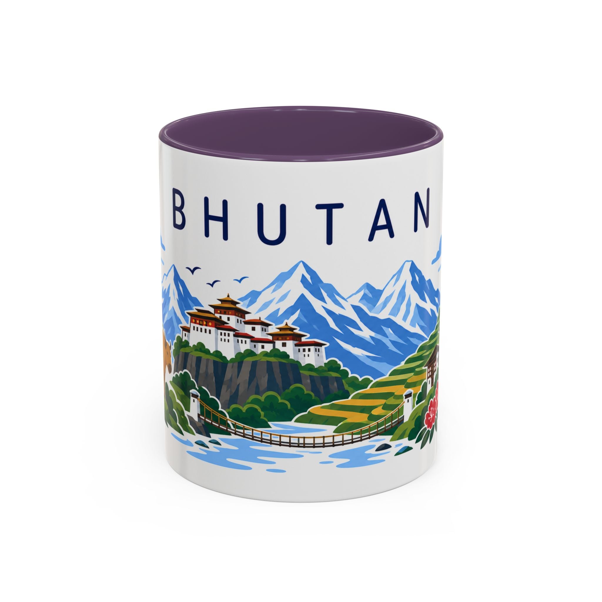 Bhutan Coffee Mug | Travel Souvenir Accent Mug | Country Gift Ceramic Cup 11oz 15oz