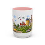 Sintra Illustrated Travel Mug | Portugal Souvenir Accent Coffee Mug | 11oz 15oz Ceramic Cup