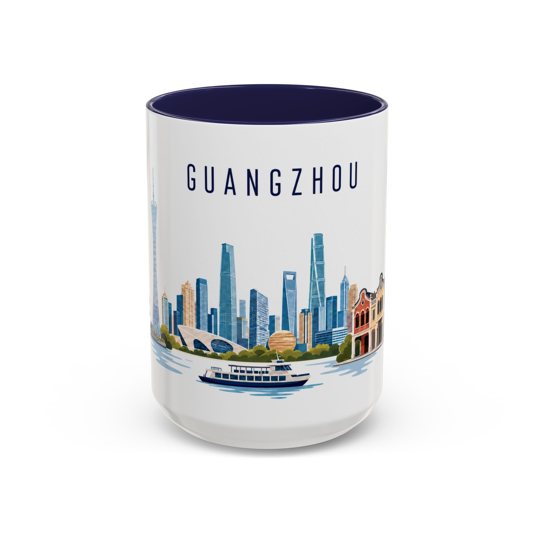 Guangzhou Coffee Mug | China Travel Souvenir | Porcelain Decal City Gift | 11oz 15oz Accent Mug