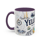 Yellowstone National Park Coffee Mug | Hiking Camping Nature Gift | Accent Color Ceramic 11oz 15oz