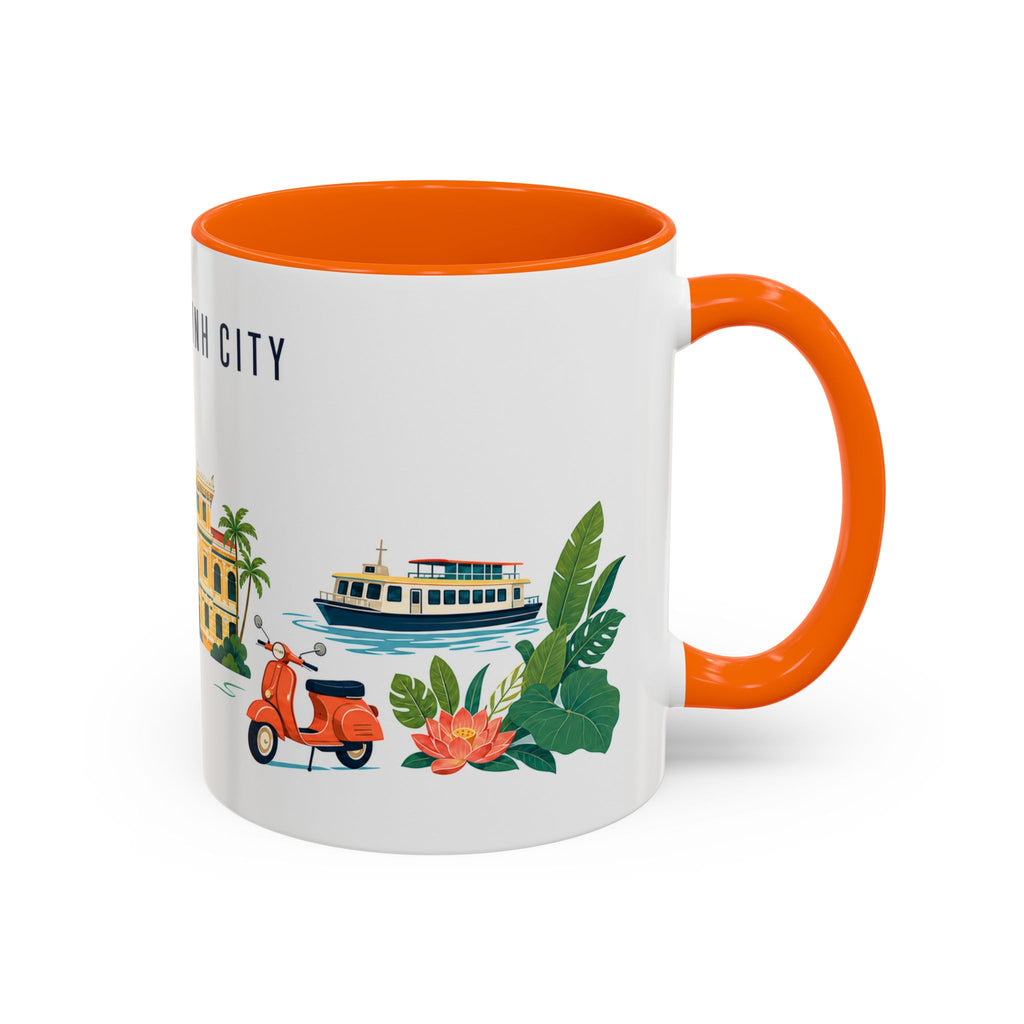 Ho Chi Minh City Coffee Mug | Vietnam Travel Souvenir | Porcelain Decal City Gift | 11oz 15oz Accent Mug