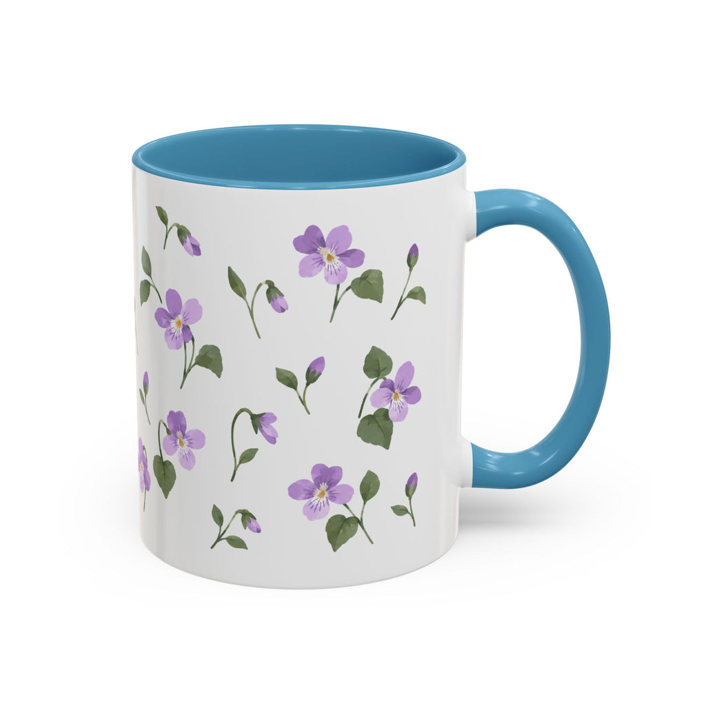 New Jersey Violet Mug, State Flower Floral Coffee Cup, 11oz Botanical Gift
