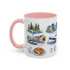 Oslo Illustrated Travel Mug | City Souvenir Accent Coffee Mug | 11oz 15oz Ceramic Cup