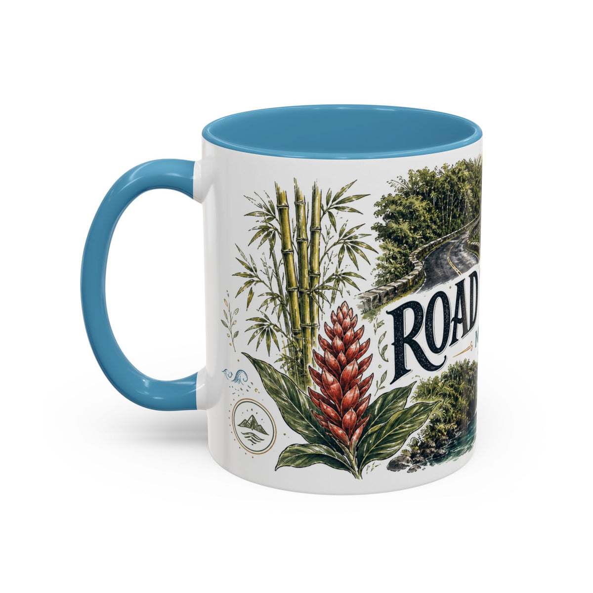 Road to Hana Mug, Maui Travel Souvenir, Bucket List Gift, Accent Ceramic Coffee Mug 11oz 15oz