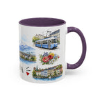 Geneva Illustrated Travel Mug | City Souvenir Accent Coffee Mug | 11oz 15oz Ceramic Cup