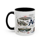 Acadia Coffee Mug | National Park Hiking Coastal Gift | Accent Color Ceramic 11oz 15oz