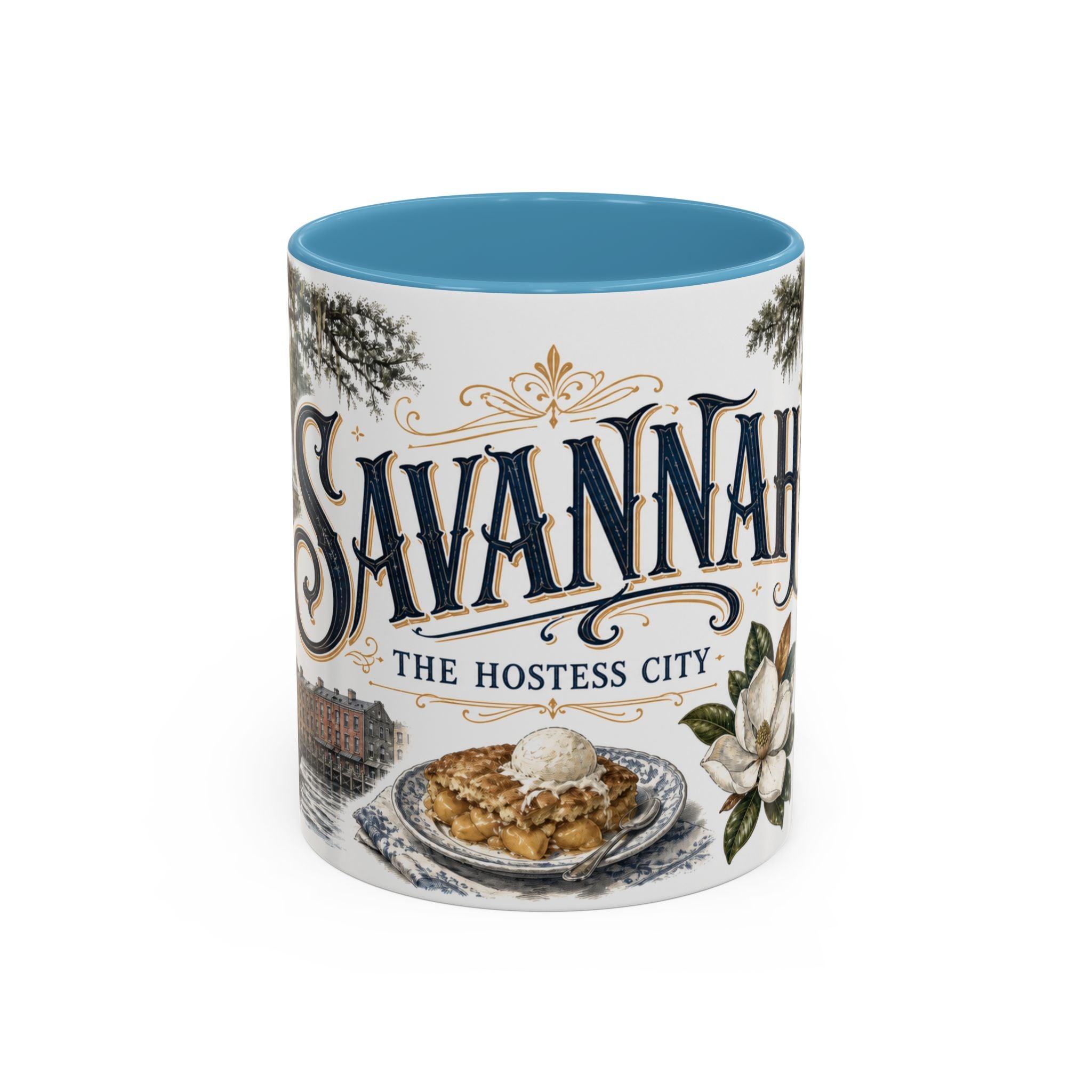 Savannah Coffee Mug | United States Travel Souvenir | Vintage Illustrated City Gift | 11 oz 15 oz Accent Mug