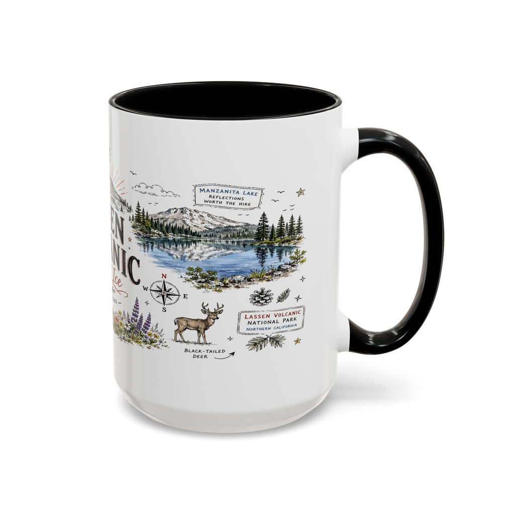 Lassen Volcanic National Park Coffee Mug | California Volcano Geothermal Hiking Gift | Accent Color Ceramic 11oz 15oz