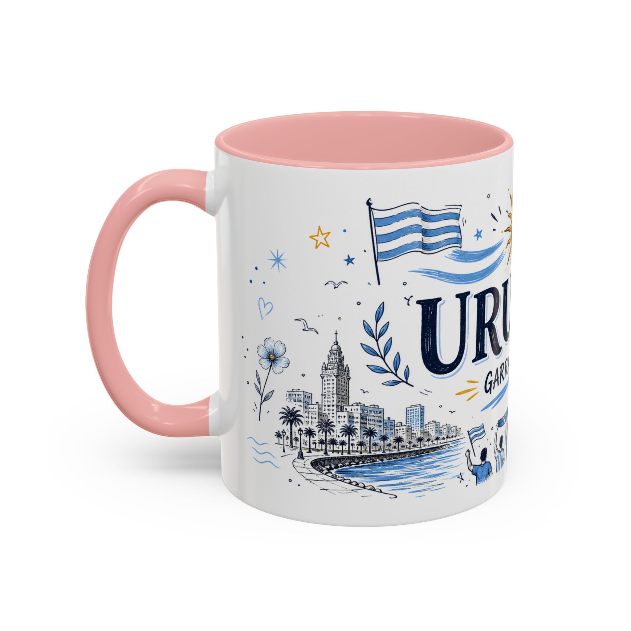 Uruguay Soccer Coffee Mug | World Cup Fan Gift | Accent Color Ceramic 11oz 15oz Match Day Cup
