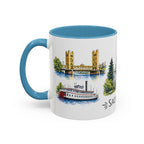 Sacramento Illustrated Travel Mug | City Souvenir Accent Coffee Mug | 11oz 15oz Ceramic Cup