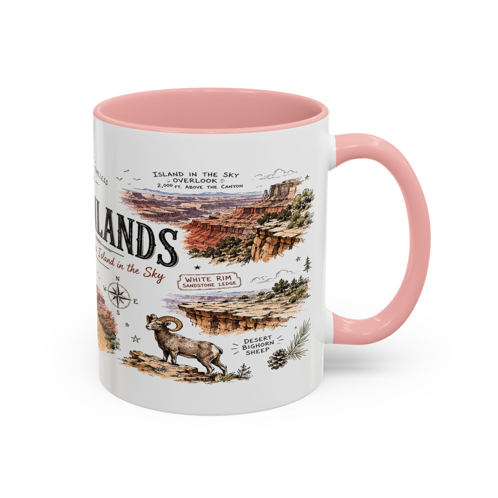 Canyonlands National Park Coffee Mug | Utah Red Rock Desert River Gift | Accent Color Ceramic 11oz 15oz