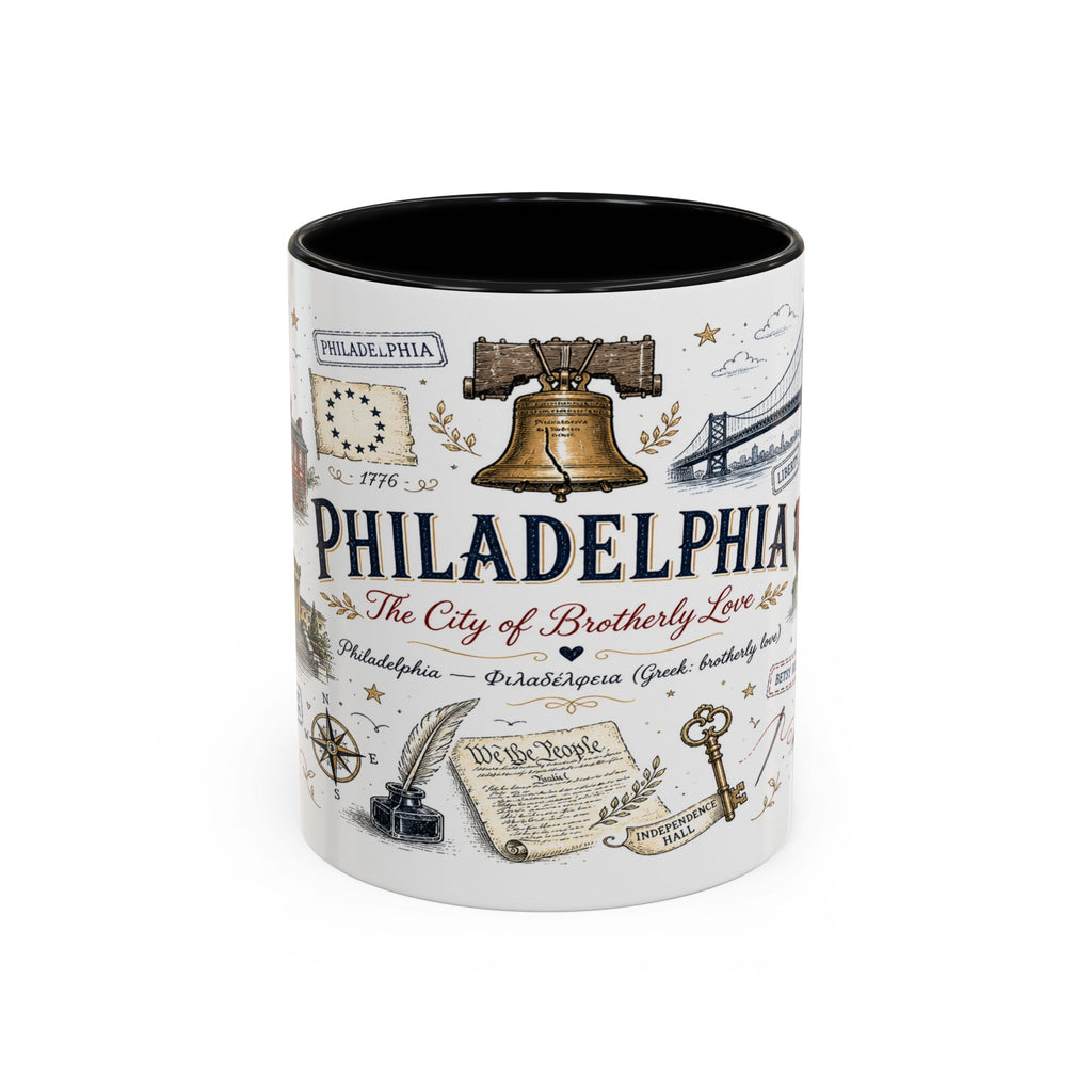 Philadelphia Coffee Mug | Pennsylvania Souvenir City Gift | Accent Color Ceramic 11oz 15oz