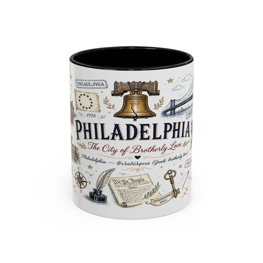 Philadelphia Coffee Mug | Pennsylvania Souvenir City Gift | Accent Color Ceramic 11oz 15oz