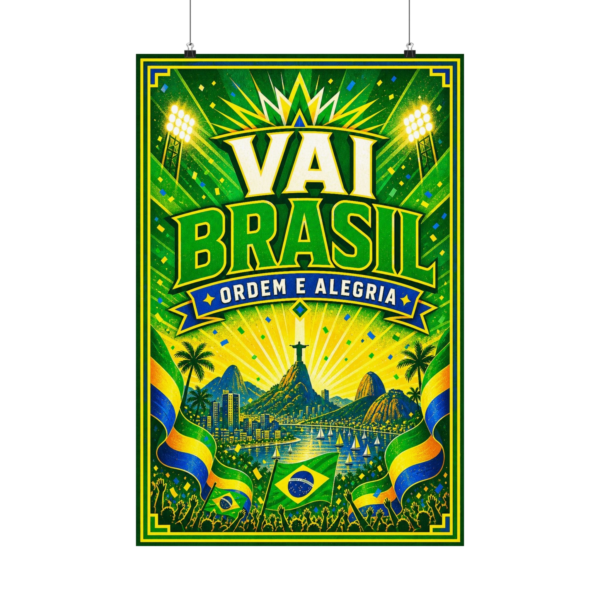 Brazil Soccer Poster | Rally Fan Art Print | 2026 Soccer Wall Decor