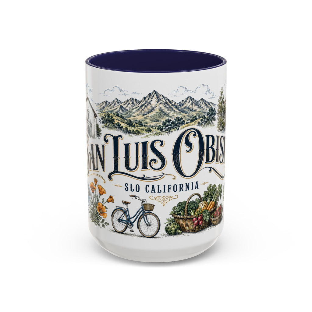 San Luis Obispo Coffee Mug | United States Travel Souvenir | Vintage Illustrated City Gift | 11 oz 15 oz Accent Mug