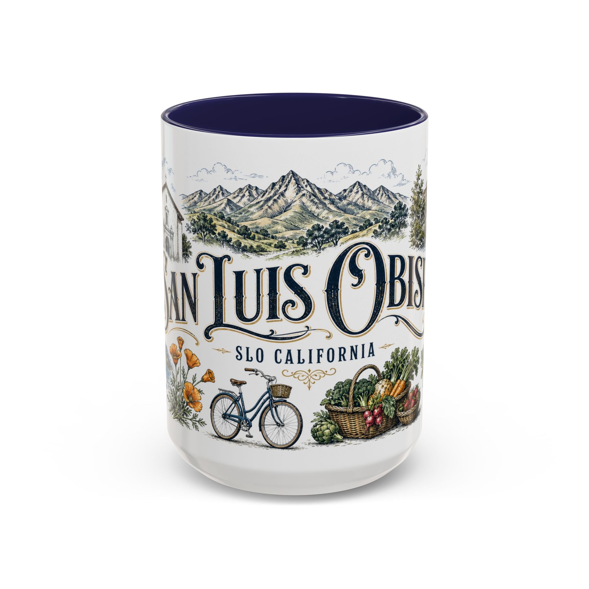 San Luis Obispo Coffee Mug | United States Travel Souvenir | Vintage Illustrated City Gift | 11 oz 15 oz Accent Mug
