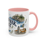 Dubrovnik Coast Coffee Mug | Travel Destination Souvenir Gift | Accent Color Ceramic 11oz 15oz
