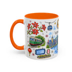 Hong Kong Illustrated Travel Mug | City Souvenir Accent Coffee Mug | 11oz 15oz Ceramic Cup