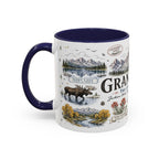 Grand Teton Coffee Mug | National Park Hiking Wyoming Gift | Accent Color Ceramic 11oz 15oz