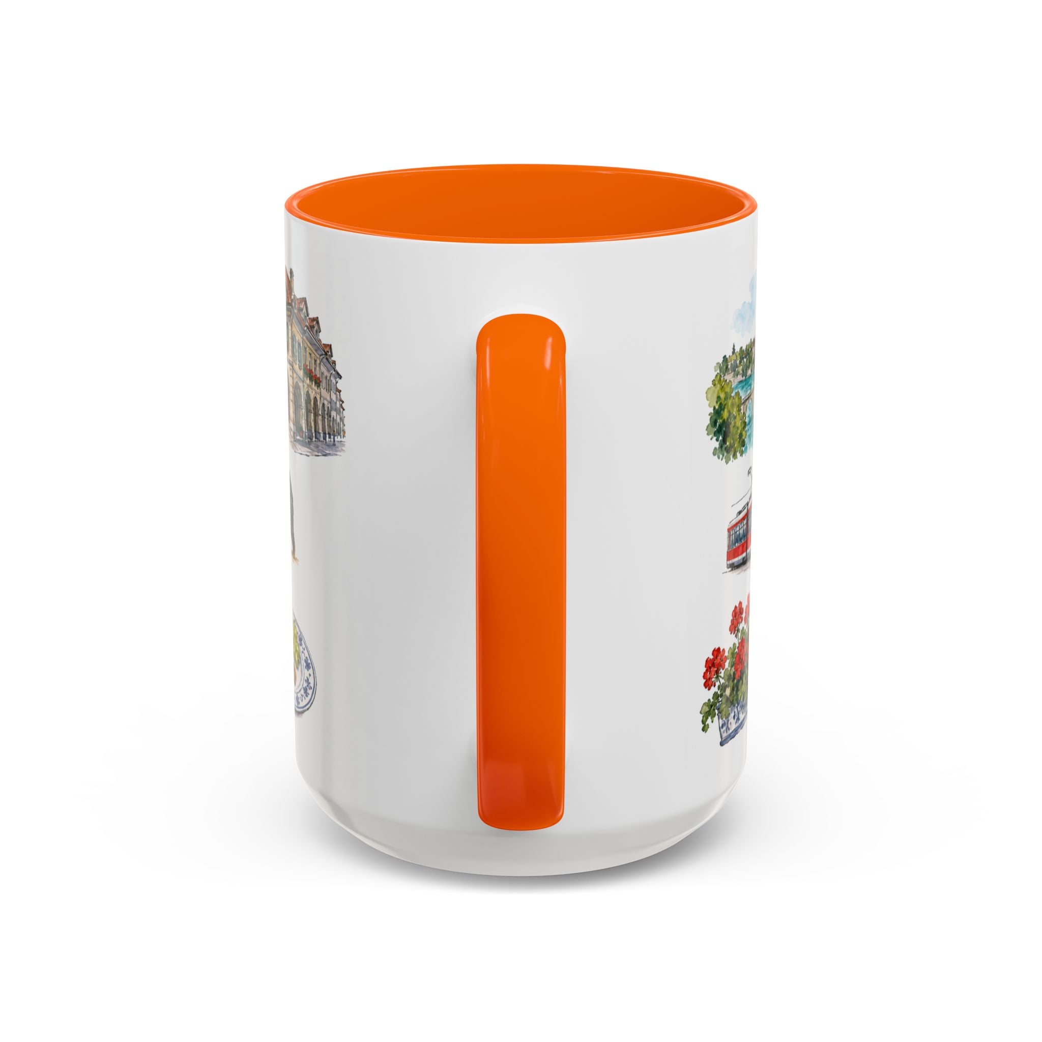 Bern Illustrated Travel Mug | City Souvenir Accent Coffee Mug | 11oz 15oz Ceramic Cup