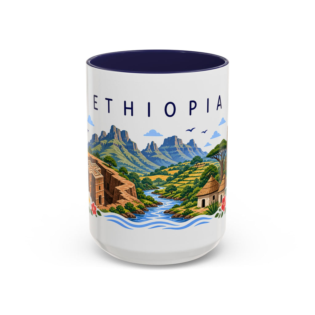 Ethiopia Coffee Mug | Travel Souvenir Accent Mug | Place Gift Ceramic Cup 11oz 15oz