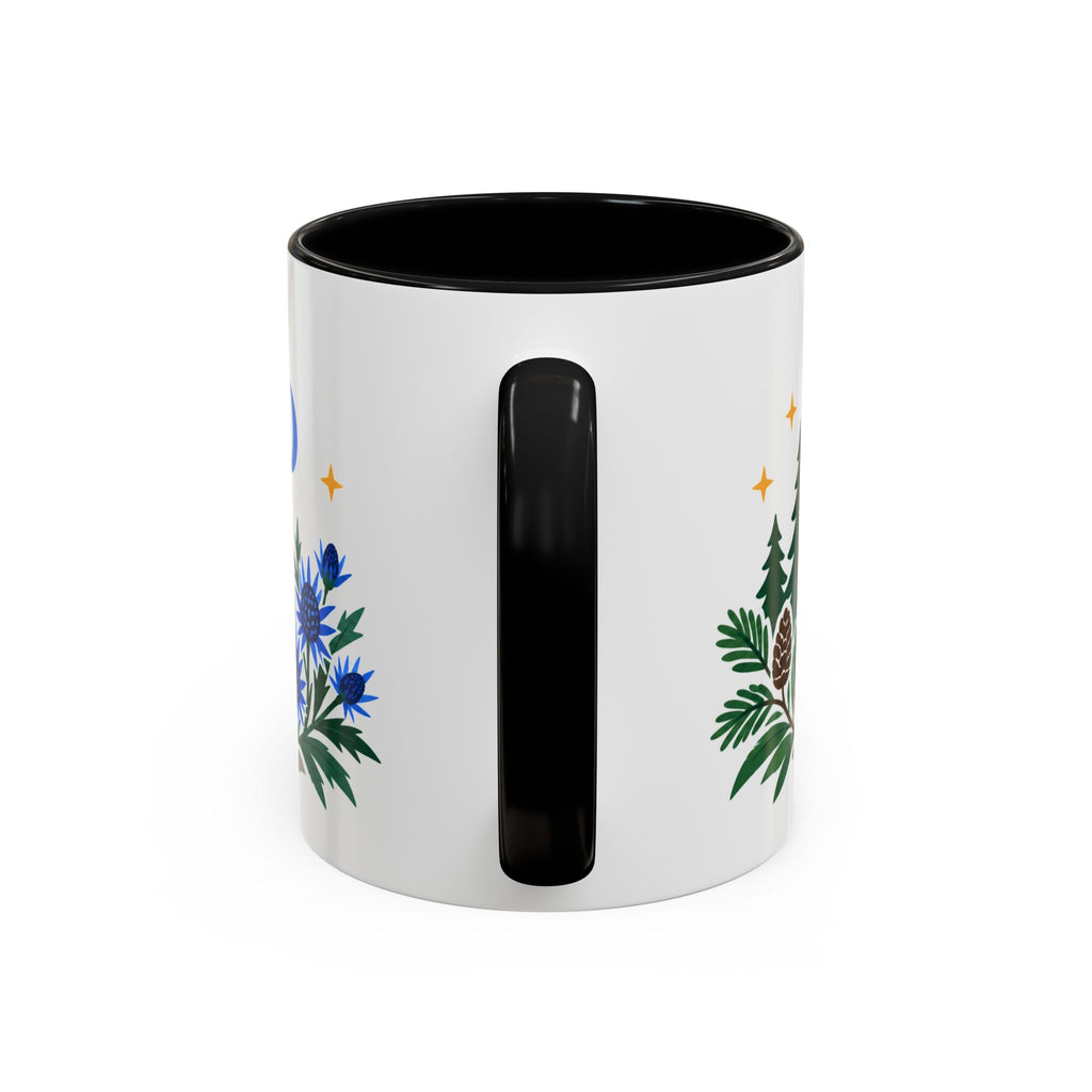 Capricorn Zodiac Coffee Mug | Sea Goat and Floral Design | Astrology Birthday Gift | 11 oz 15 oz Ceramic Accent Mug