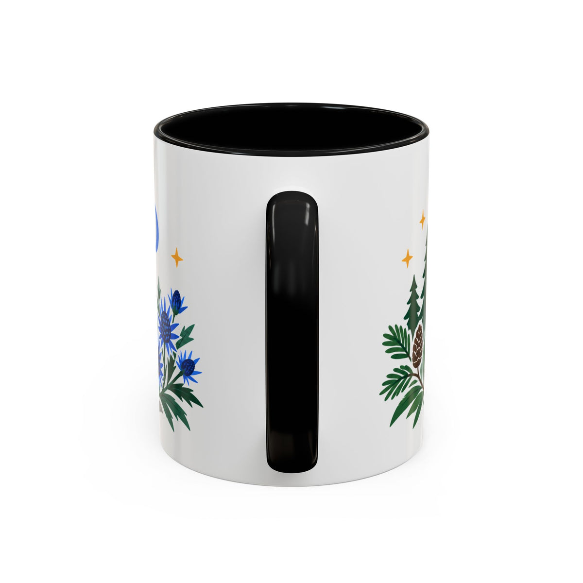 Capricorn Zodiac Coffee Mug | Sea Goat and Floral Design | Astrology Birthday Gift | 11 oz 15 oz Ceramic Accent Mug