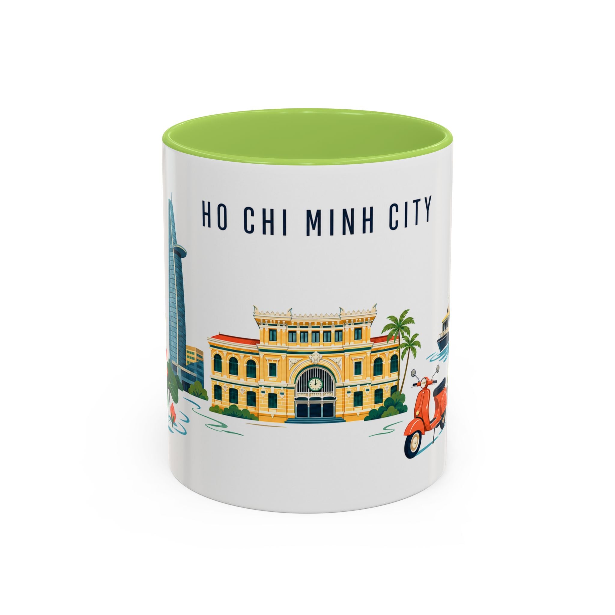 Ho Chi Minh City Coffee Mug | Vietnam Travel Souvenir | Porcelain Decal City Gift | 11oz 15oz Accent Mug