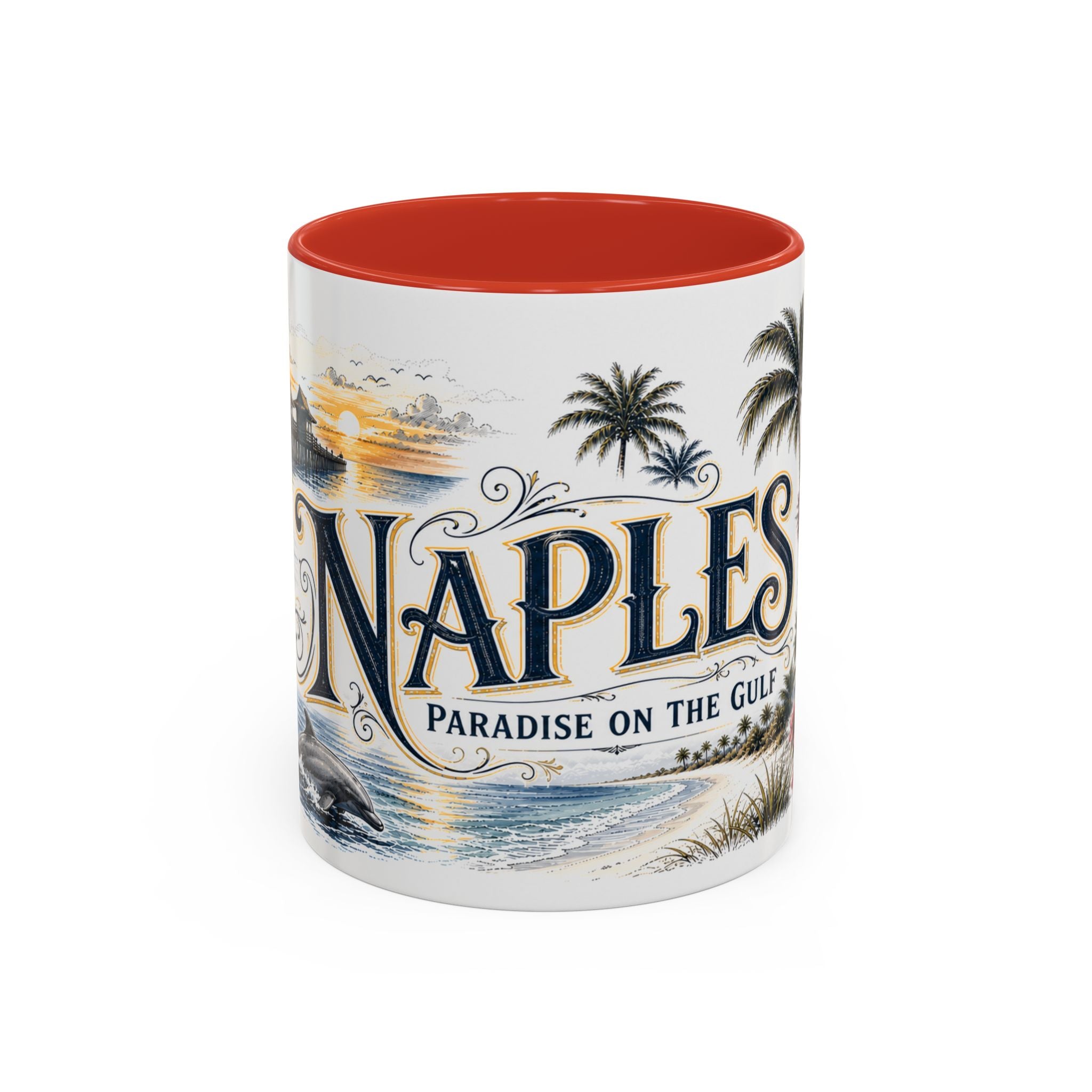 Naples Coffee Mug | United States Travel Souvenir | Vintage Illustrated City Gift | 11 oz 15 oz Accent Mug