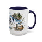 Dubrovnik Coast Coffee Mug | Travel Destination Souvenir Gift | Accent Color Ceramic 11oz 15oz
