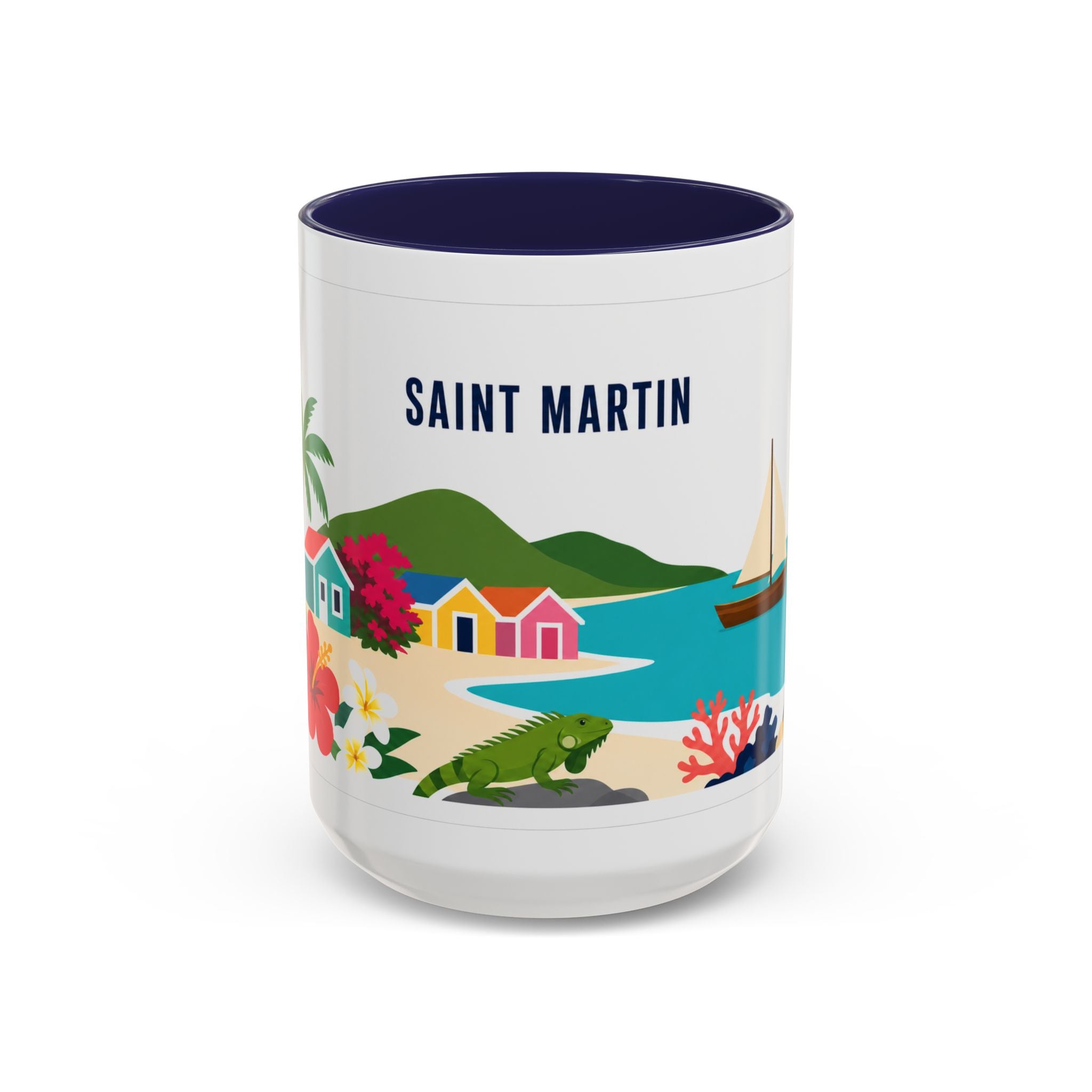 Saint Martin Coffee Mug | Travel Souvenir Accent Mug | Country Gift Ceramic Cup 11oz 15oz