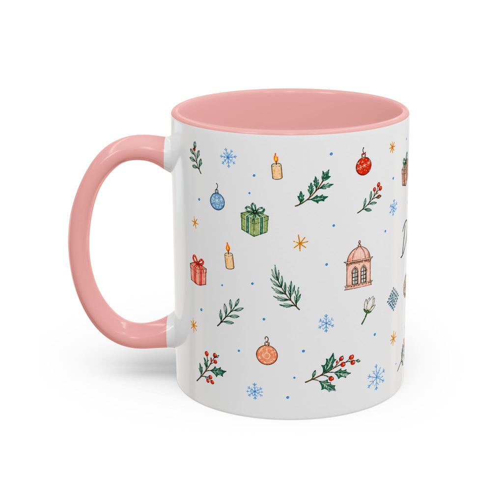 Dhaka Christmas Mug | Watercolor Travel Souvenir | Holiday Gift | Accent Ceramic Coffee Cup 11oz 15oz