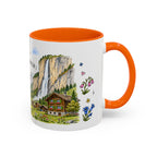 Lauterbrunnen Illustrated Travel Mug | Switzerland Souvenir Accent Coffee Mug | 11oz 15oz Ceramic Cup