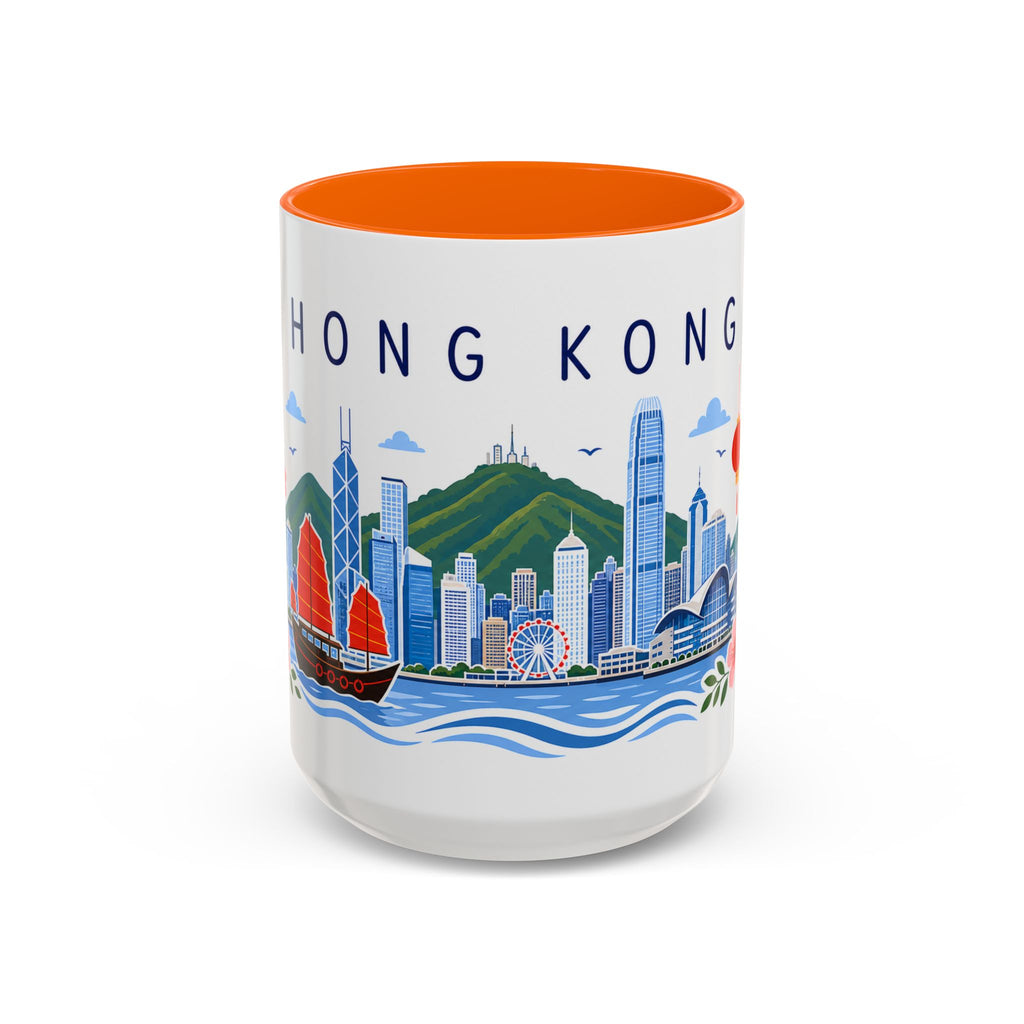 Hong Kong Coffee Mug | Travel Souvenir Accent Mug | Place Gift Ceramic Cup 11oz 15oz