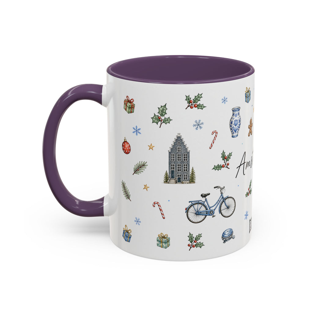 Amsterdam Christmas Watercolor Mug | Festive City Souvenir Coffee Cup