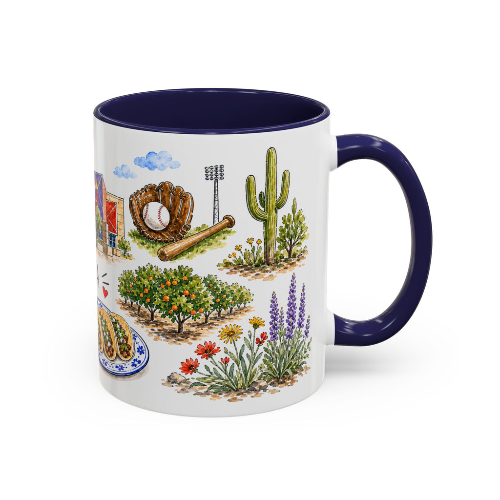 Mesa Illustrated Travel Mug | City Souvenir Accent Coffee Mug | 11oz 15oz Ceramic Cup