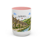 Bibury Illustrated Travel Mug | England Souvenir Accent Coffee Mug | 11oz 15oz Ceramic Cup