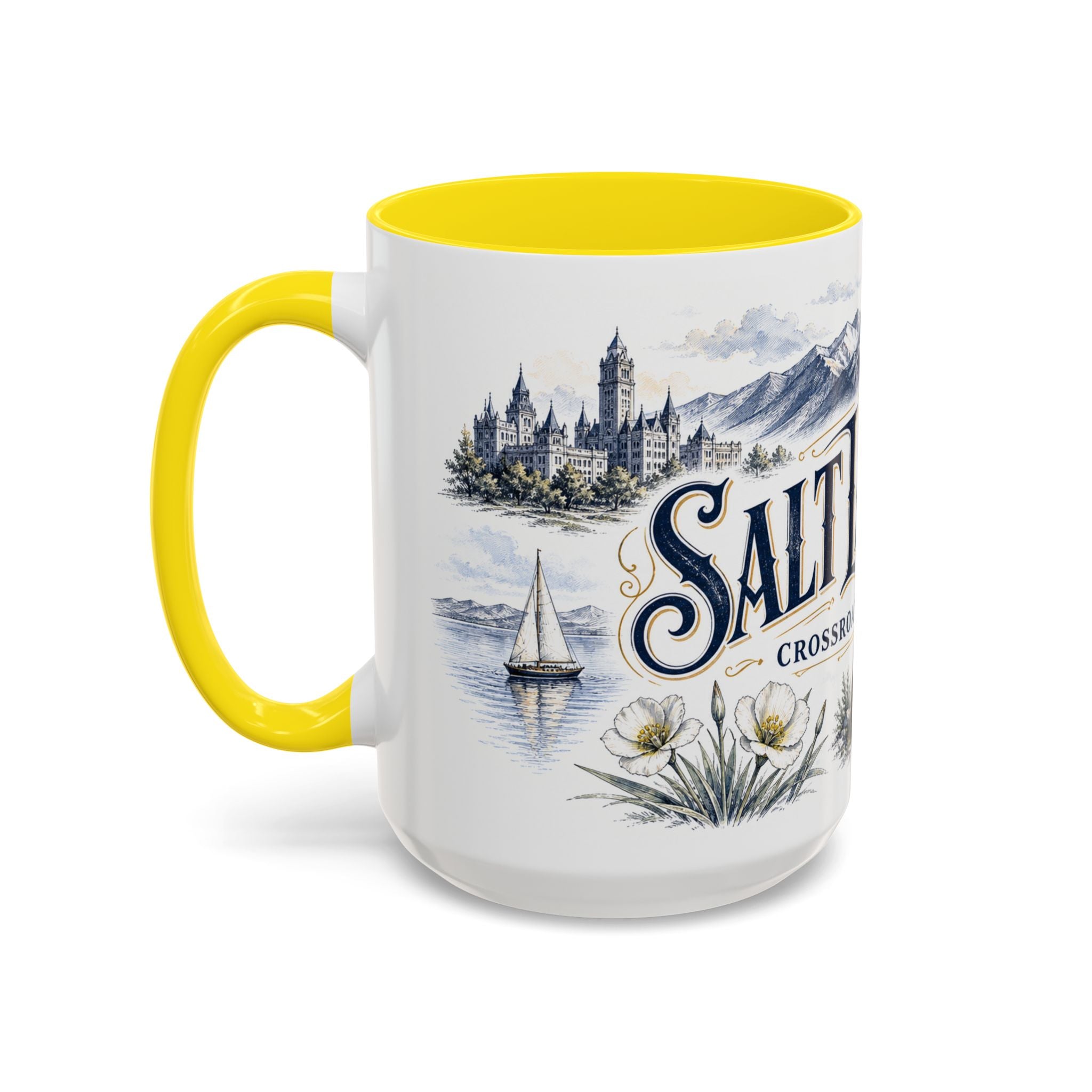 Salt Lake City Coffee Mug | United States Travel Souvenir | Vintage Illustrated City Gift | 11 oz 15 oz Accent Mug
