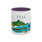 Fiji Coffee Mug | Travel Destination Souvenir Gift | Accent Color Ceramic 11oz 15oz