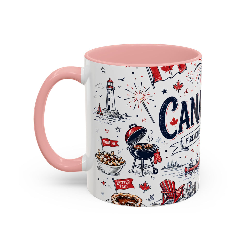 Canada Day Coffee Mug | Canadian Pride Gift | Accent Color Ceramic 11oz 15oz